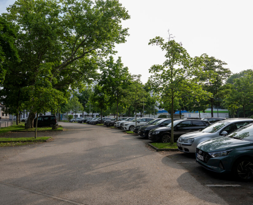 Ansicht des Parkplatzes in der Stromstraße