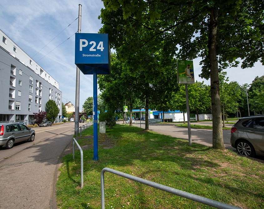 Ansicht des Parkplatzes in der Stromstraße